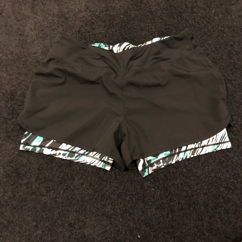 Athletic shorts with built in spandex shorts